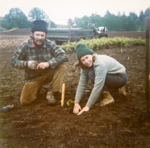 Pat & Joe Campbell Planting their First Grapevine