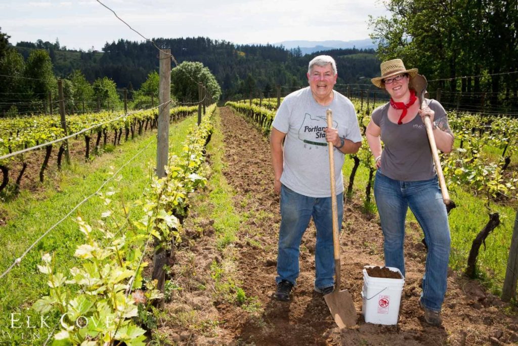 Geologists Scott Burns and Kat Barnard in the field